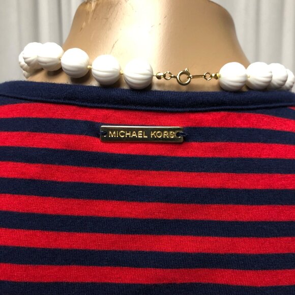 Michael Kors Dress Womens Size Small Red Blue Stripe Short Nautical Casual Comfy - Picture 5 of 8